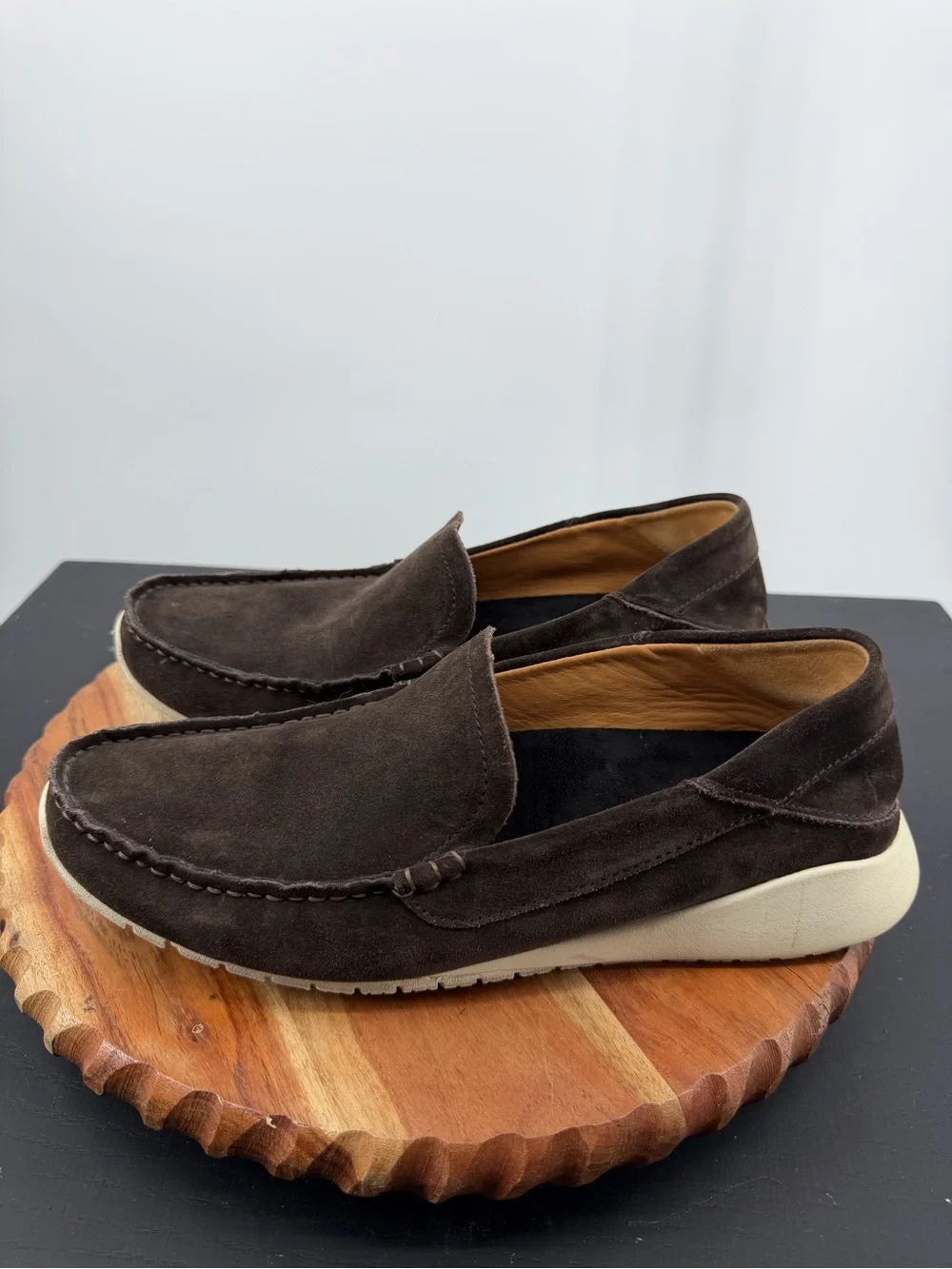 Olukai Ka`a Loafers Italian Suede Brown Slip On Drivers‎ 9.5 MENS - $180